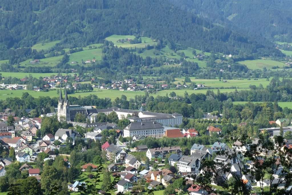 mountains, village, austria